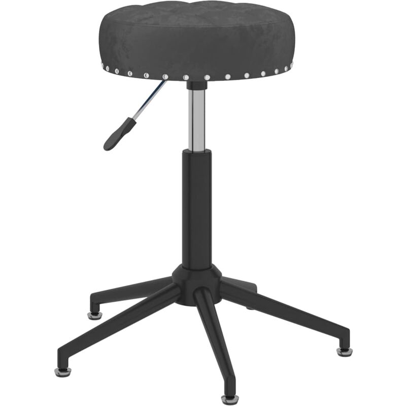 

vidaXL Silla de comedor giratoria de terciopelo negro - Negro