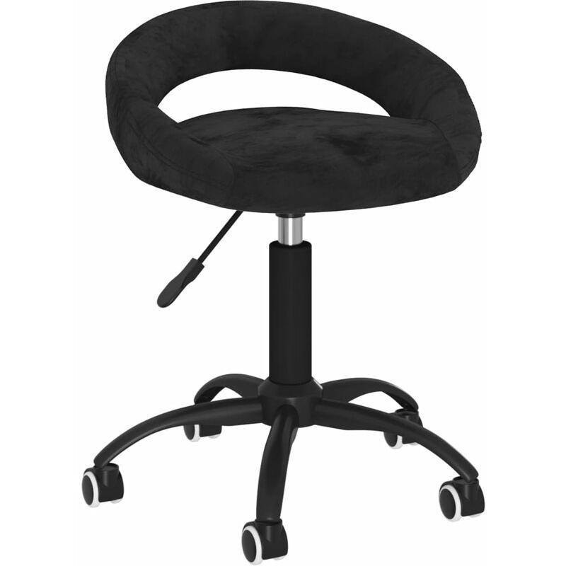

Silla de comedor giratoria de terciopelo negro - Negro - Vidaxl