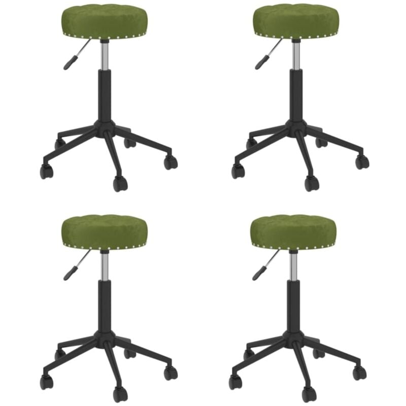

vidaXL Sillas de comedor giratorias de terciopelo 4 unidades verde claro - Verde