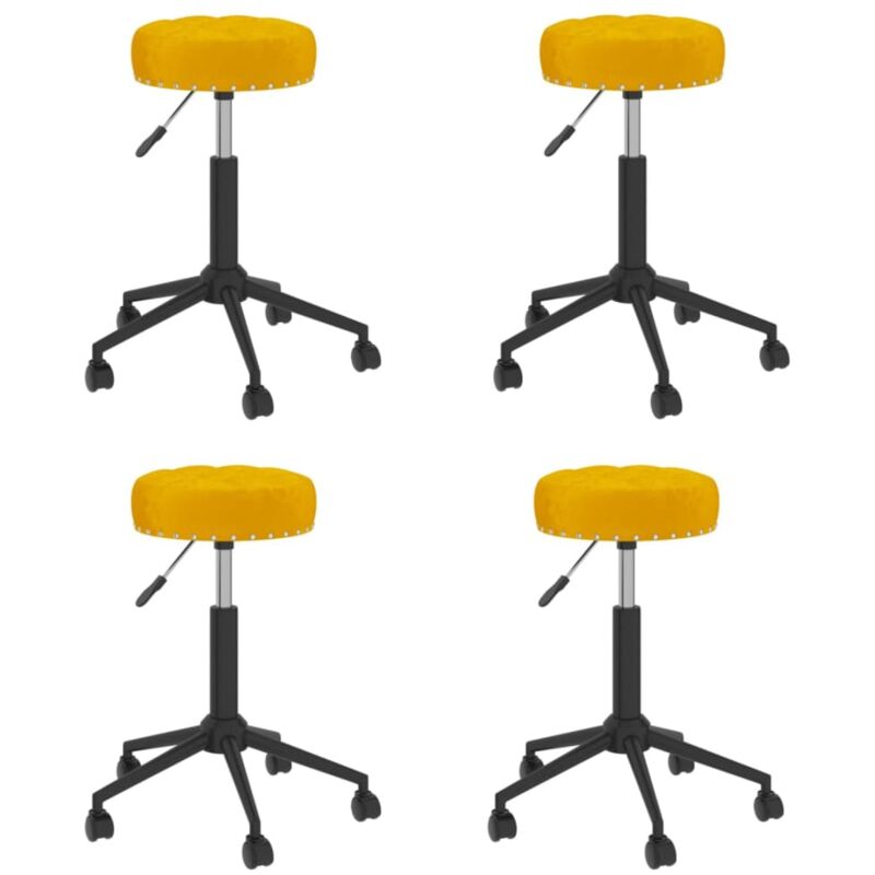 

vidaXL Sillas de comedor giratorias de terciopelo 4 unidades amarillo mostaza - Amarillo