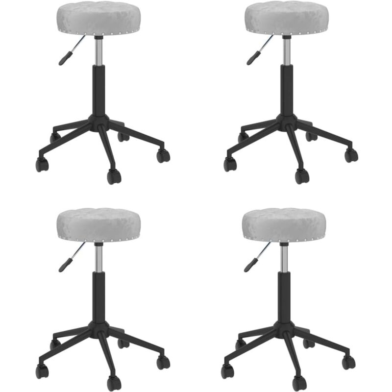 

vidaXL Sillas de comedor giratorias de terciopelo 4 unidades gris - Gris
