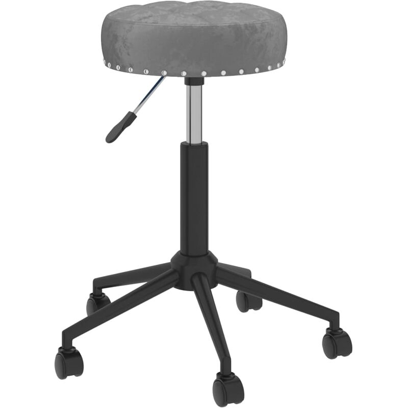 

vidaXL Silla de comedor giratoria de terciopelo gris oscuro - Gris
