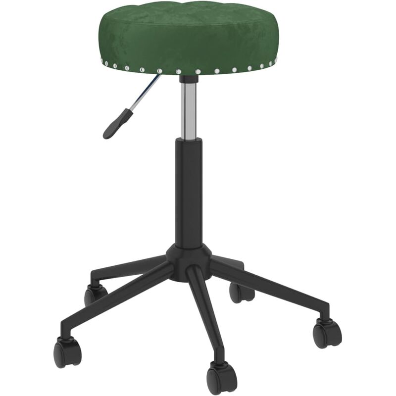 

vidaXL Silla de comedor giratoria de terciopelo verde oscuro - Verde