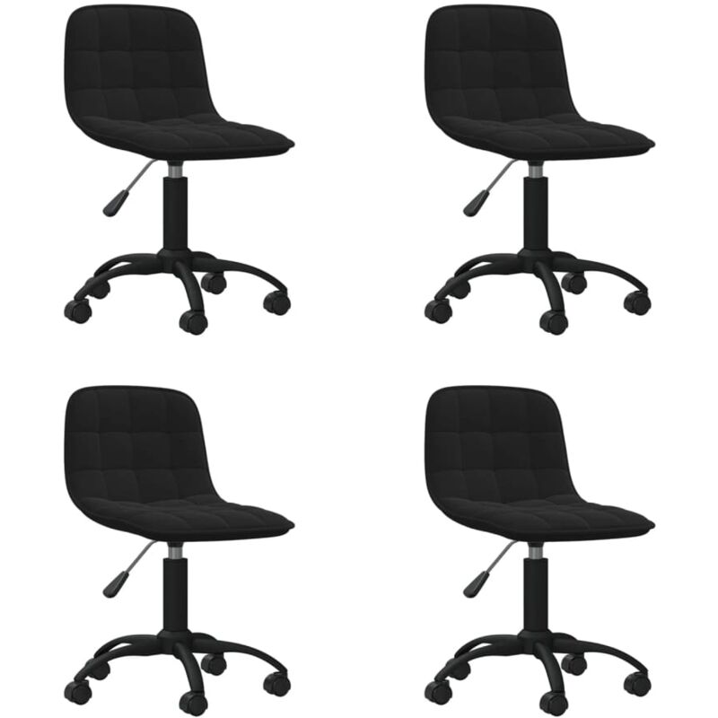 

vidaXL Sillas de comedor giratorias 4 unidades terciopelo negro - Negro