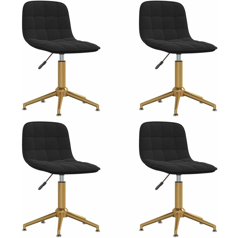 

vidaXL Sillas de comedor giratorias 4 unidades terciopelo negro - Negro