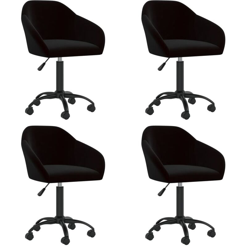 

vidaXL Sillas de comedor giratorias 4 unidades terciopelo negro - Negro
