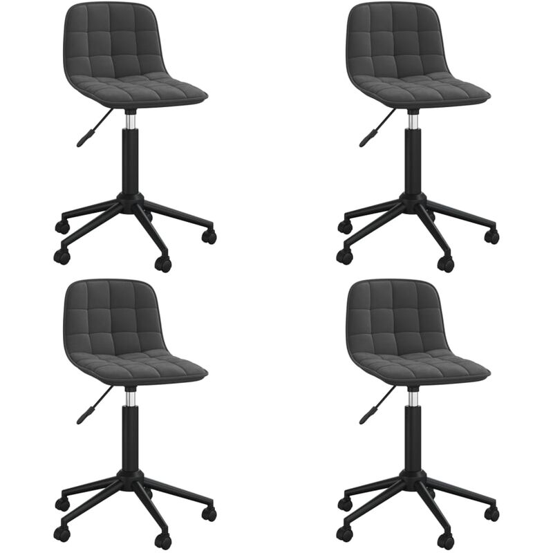 

vidaXL Sillas de comedor giratorias 4 unidades terciopelo negro - Negro