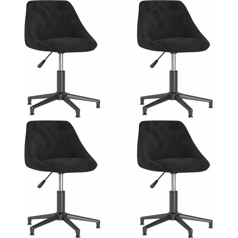 

vidaXL Sillas de comedor giratorias 4 unidades terciopelo negro - Negro