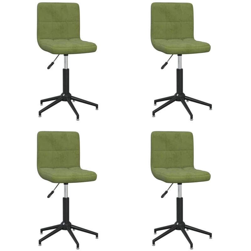 

vidaXL Sillas de comedor giratorias 4 unidades terciopelo verde claro - Verde