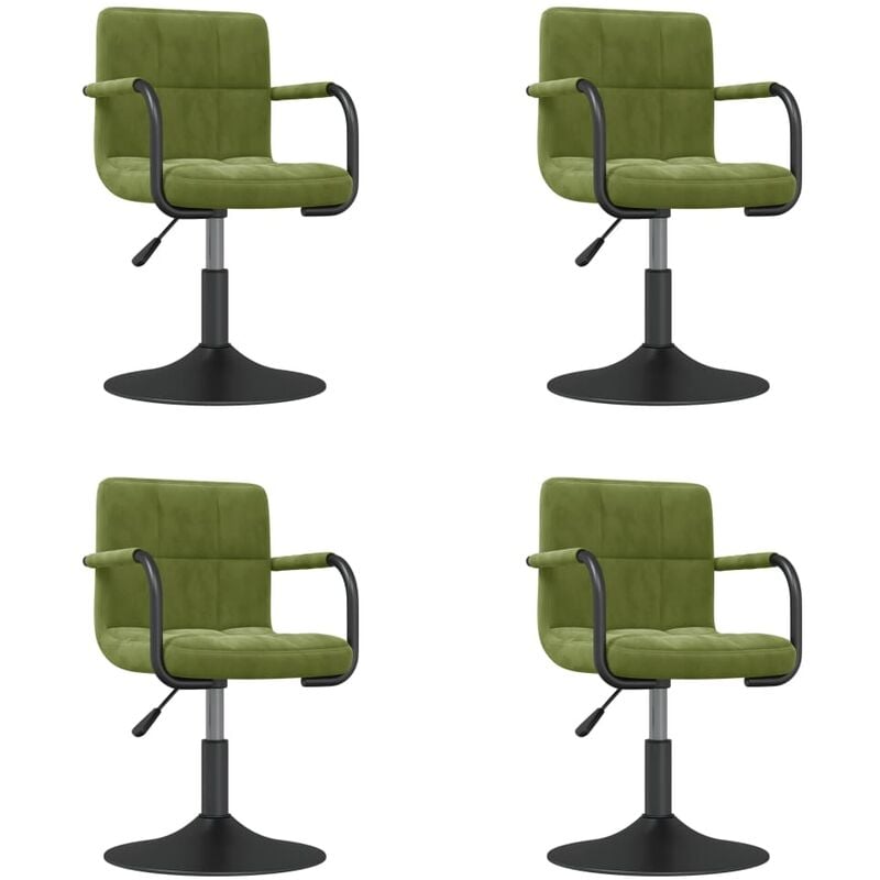 

vidaXL Sillas de comedor giratorias 4 unidades terciopelo verde claro - Verde