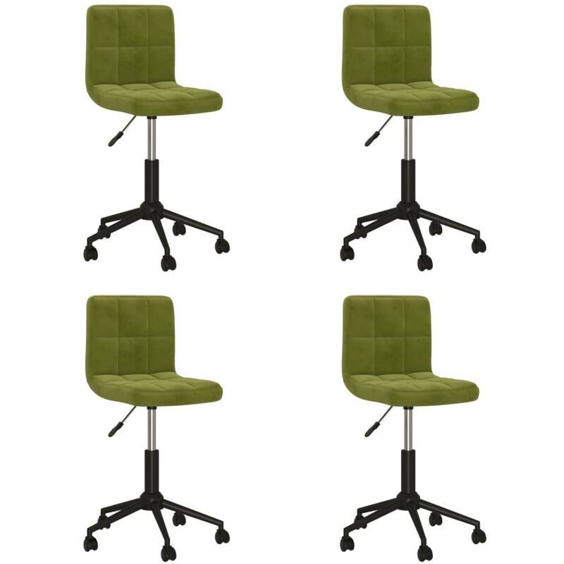 

vidaXL Sillas de comedor giratorias 4 unidades terciopelo verde claro - Verde