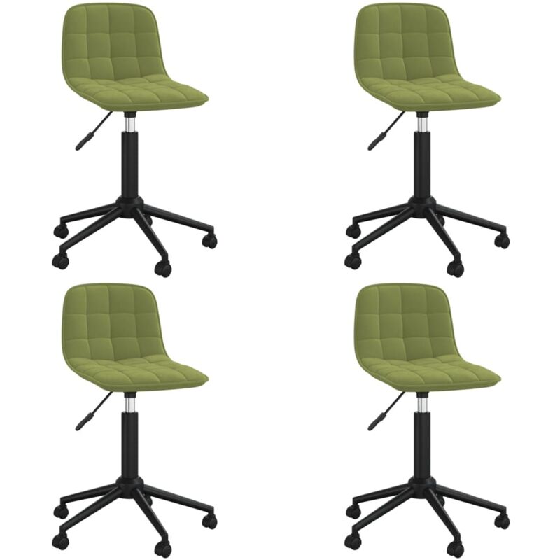 

vidaXL Sillas de comedor giratorias 4 unidades terciopelo verde claro - Verde