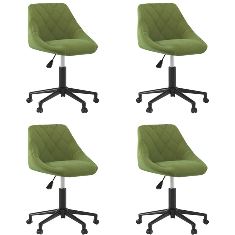 

vidaXL Sillas de comedor giratorias 4 unidades terciopelo verde claro - Verde