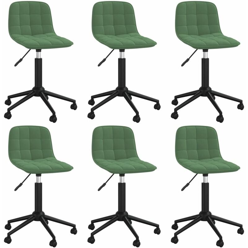 

vidaXL Sillas de comedor giratorias de terciopelo 6 unidades verde oscuro - Verde