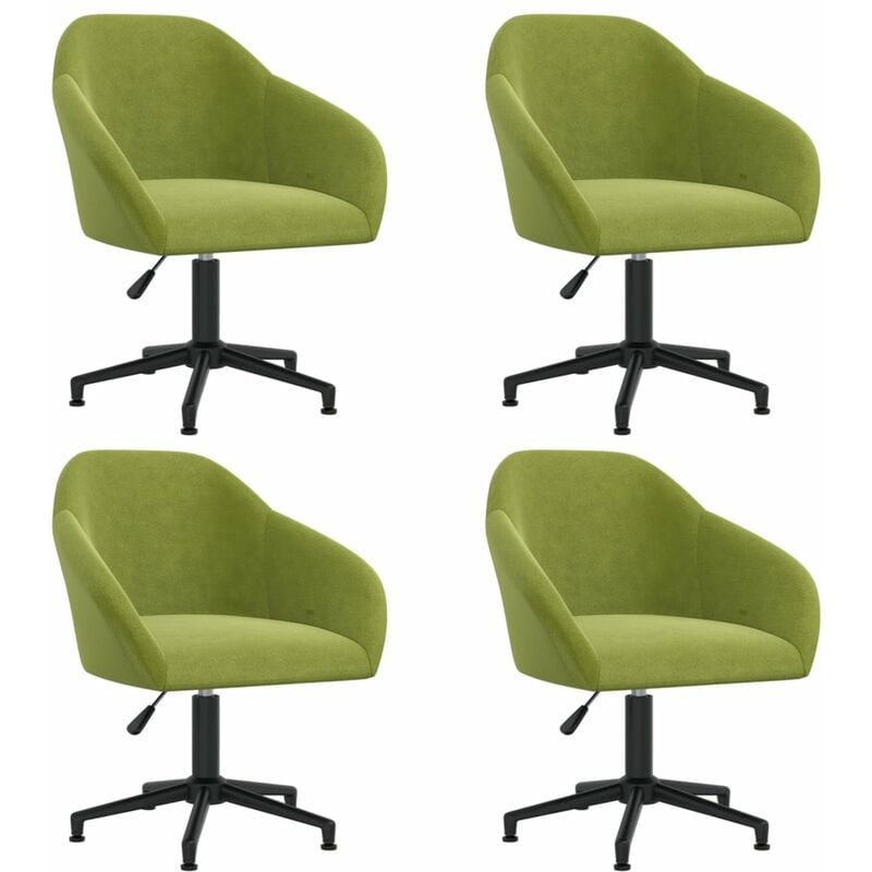 

vidaXL Sillas de comedor giratorias 4 unidades terciopelo verde claro - Verde