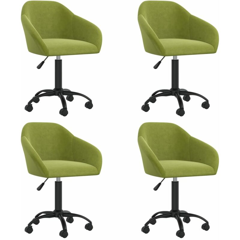 

vidaXL Sillas de comedor giratorias 4 unidades terciopelo verde claro - Verde