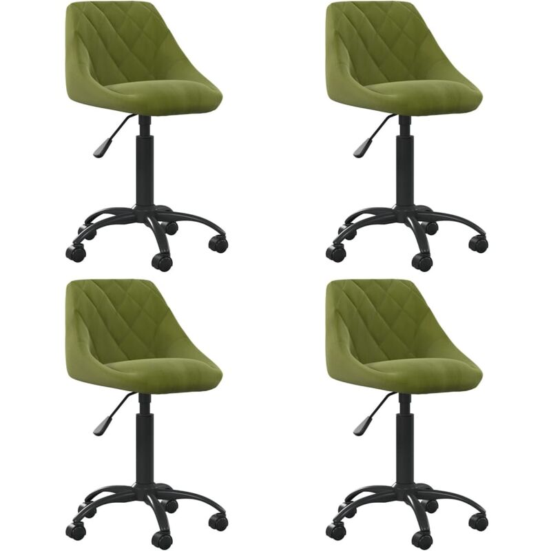 

vidaXL Sillas de comedor giratorias 4 unidades terciopelo verde claro - Verde