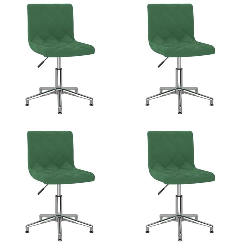 

vidaXL Sillas de comedor giratorias 4 unidades terciopelo verde oscuro - Verde