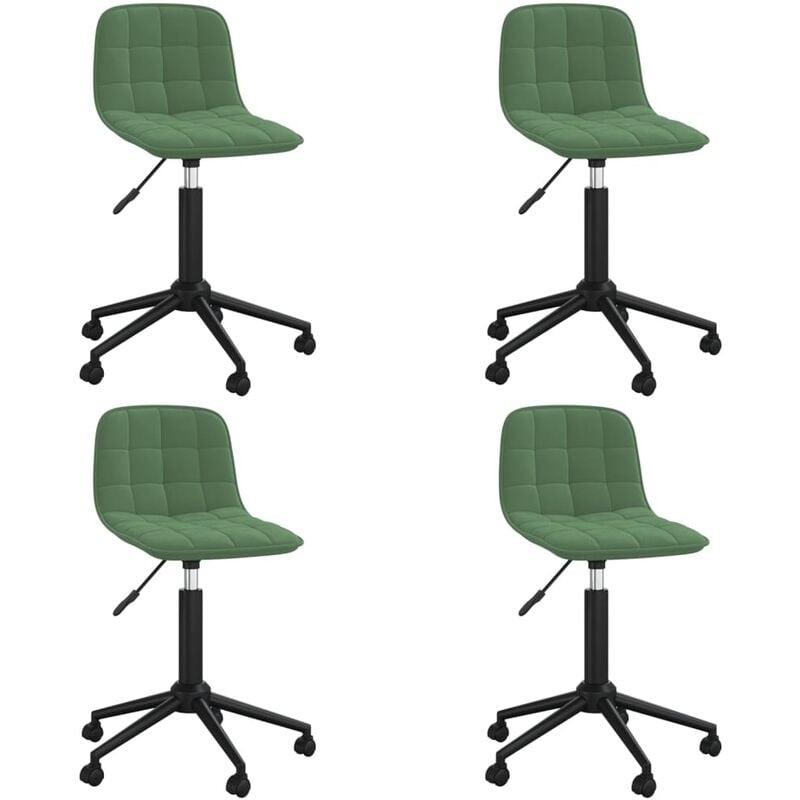 

vidaXL Sillas de comedor giratorias 4 unidades terciopelo verde oscuro - Verde