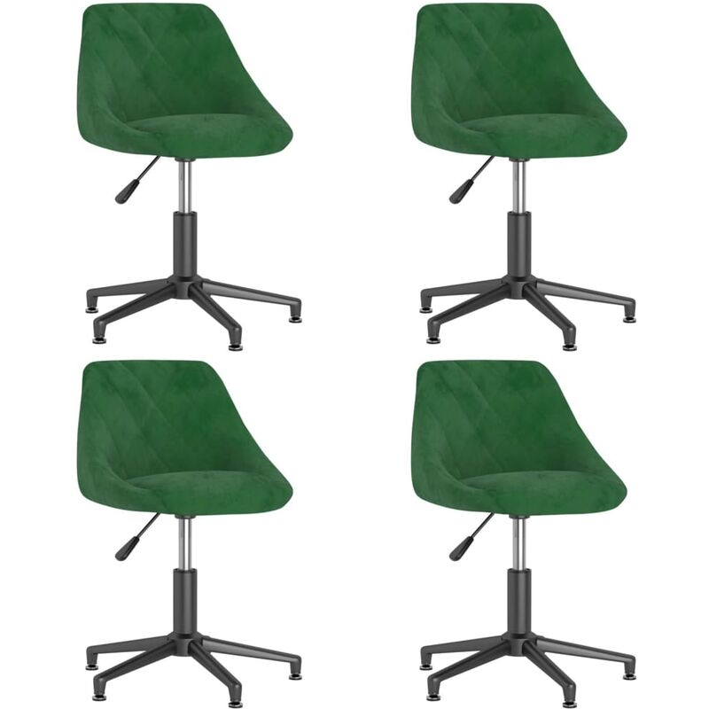 

vidaXL Sillas de comedor giratorias 4 unidades terciopelo verde oscuro - Verde