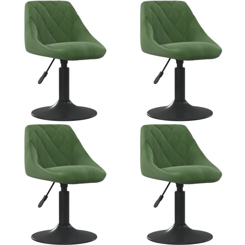 

vidaXL Sillas de comedor giratorias 4 unidades terciopelo verde oscuro - Verde