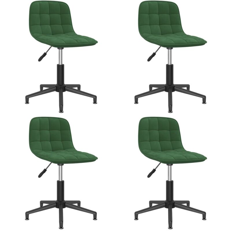 

vidaXL Sillas de comedor giratorias 4 unidades terciopelo verde oscuro - Verde