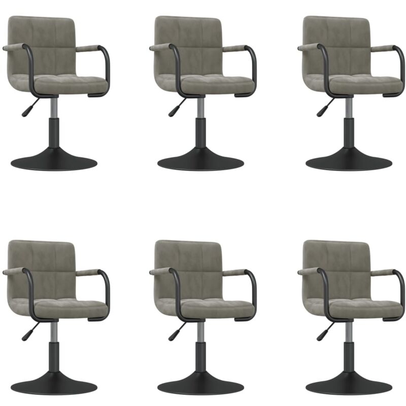 

Sillas de comedor giratorias 6 uds de terciopelo gris claro - Gris - Vidaxl