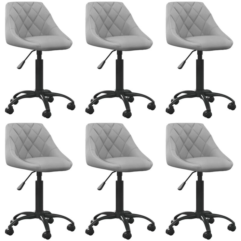 

vidaXL Sillas de comedor giratorias 6 uds de terciopelo gris claro - Gris