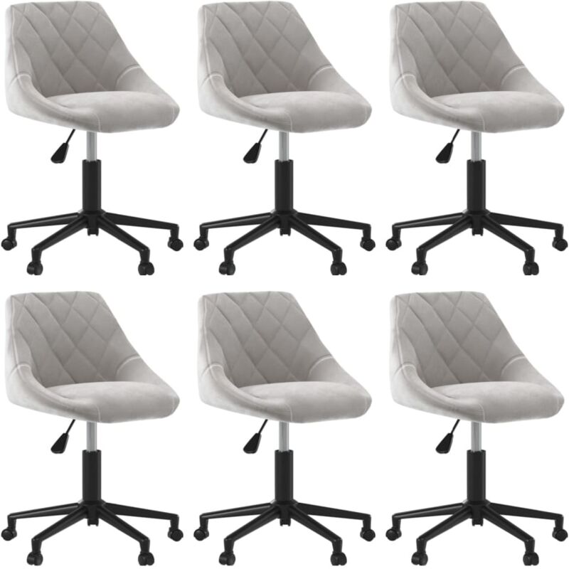 

vidaXL Sillas de comedor giratorias 6 uds de terciopelo gris claro - Gris