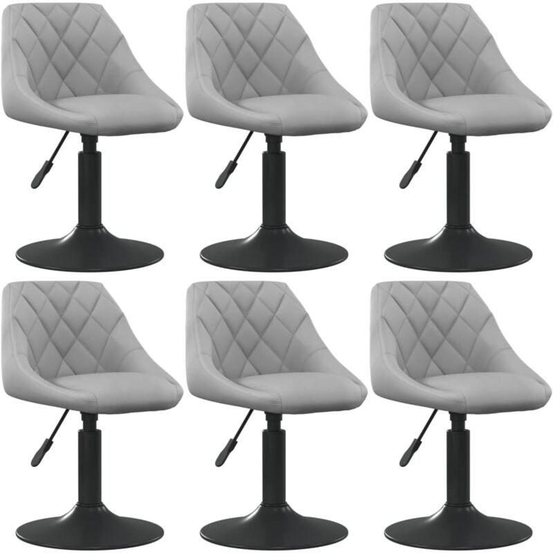 

vidaXL Sillas de comedor giratorias 6 uds de terciopelo gris claro - Gris