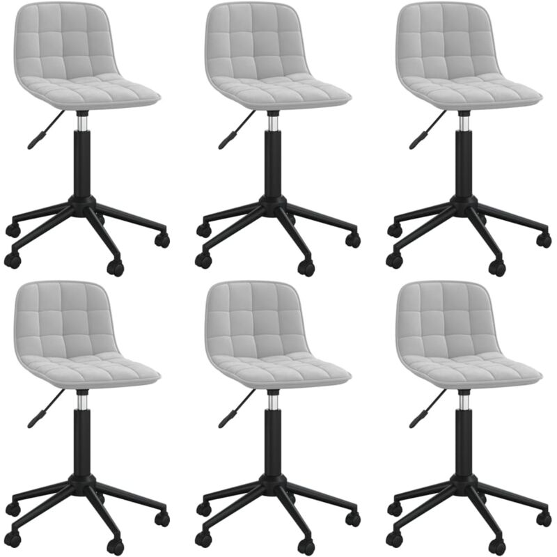 

vidaXL Sillas de comedor giratorias 6 uds de terciopelo gris claro - Gris