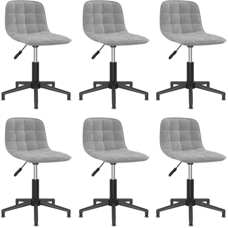 

vidaXL Sillas de comedor giratorias 6 uds de terciopelo gris claro - Gris