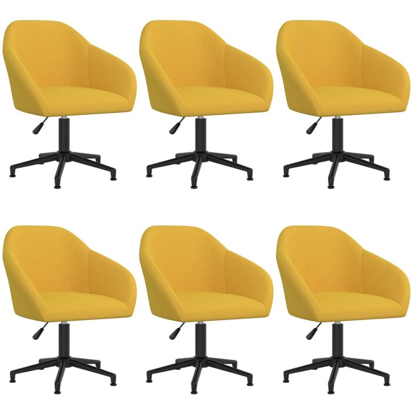 

vidaXL Sillas de comedor giratorias 6 uds terciopelo amarillo - Amarillo