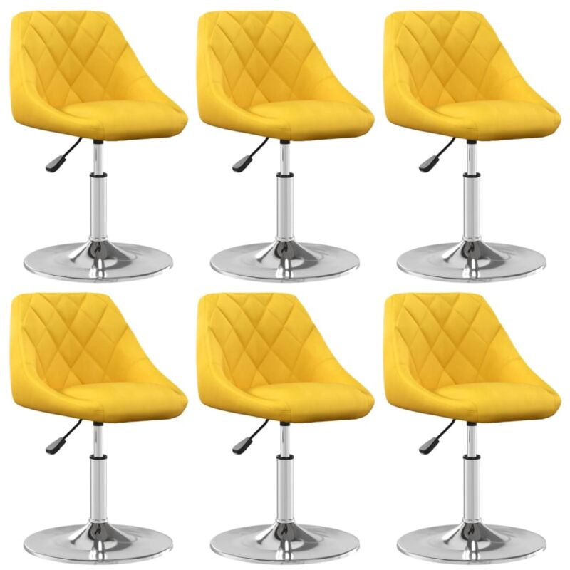 

vidaXL Sillas de comedor giratorias 6 uds terciopelo amarillo mostaza - Amarillo