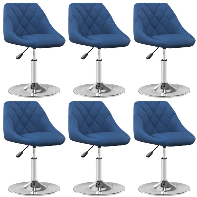 

vidaXL Sillas de comedor giratorias 6 uds terciopelo azul - Azul