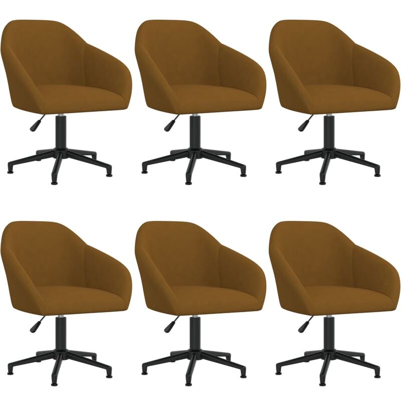 

vidaXL Sillas de comedor giratorias 6 uds terciopelo marrón - Marrón