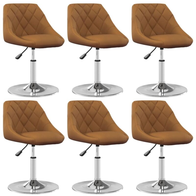 

vidaXL Sillas de comedor giratorias 6 uds terciopelo marrón - Marrón
