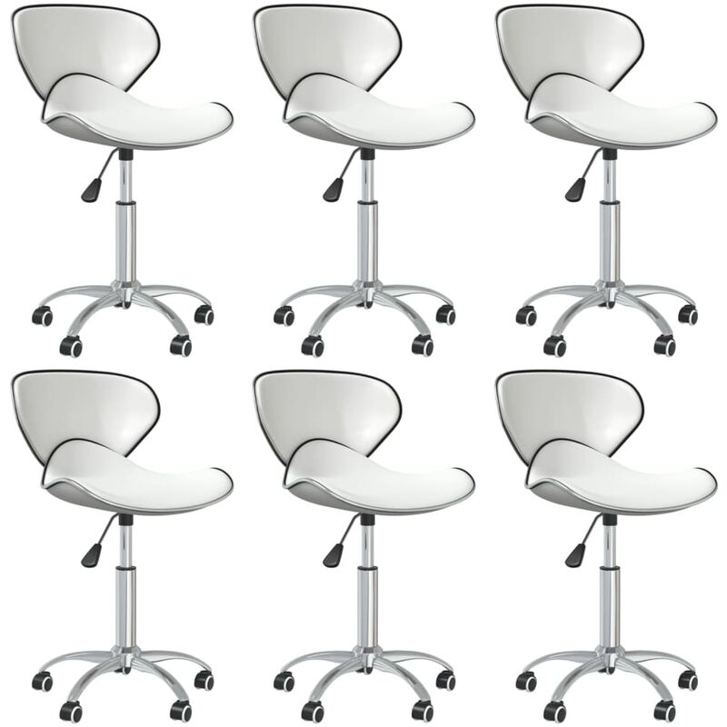 

Sillas de comedor giratorias 6 unidades cuero sintético blanco - Blanco - Vidaxl