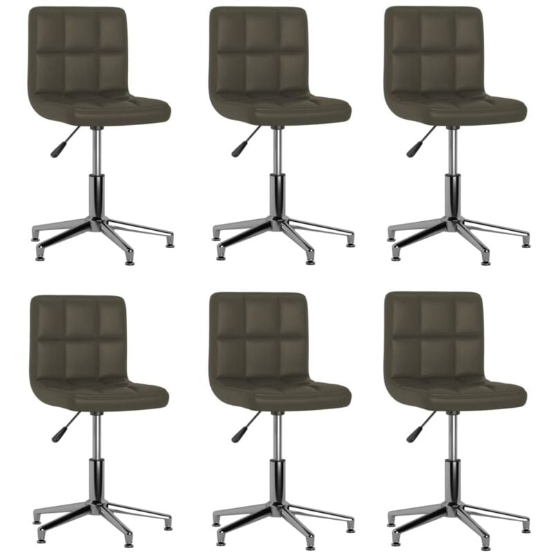 

vidaXL Sillas de comedor giratorias 6 unidades cuero sintético marrón - Marrón