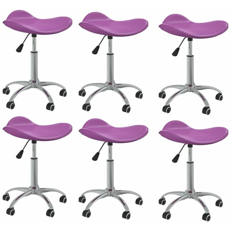 

Sillas de comedor giratorias 6 unidades cuero sintético morado - Púrpura - Vidaxl