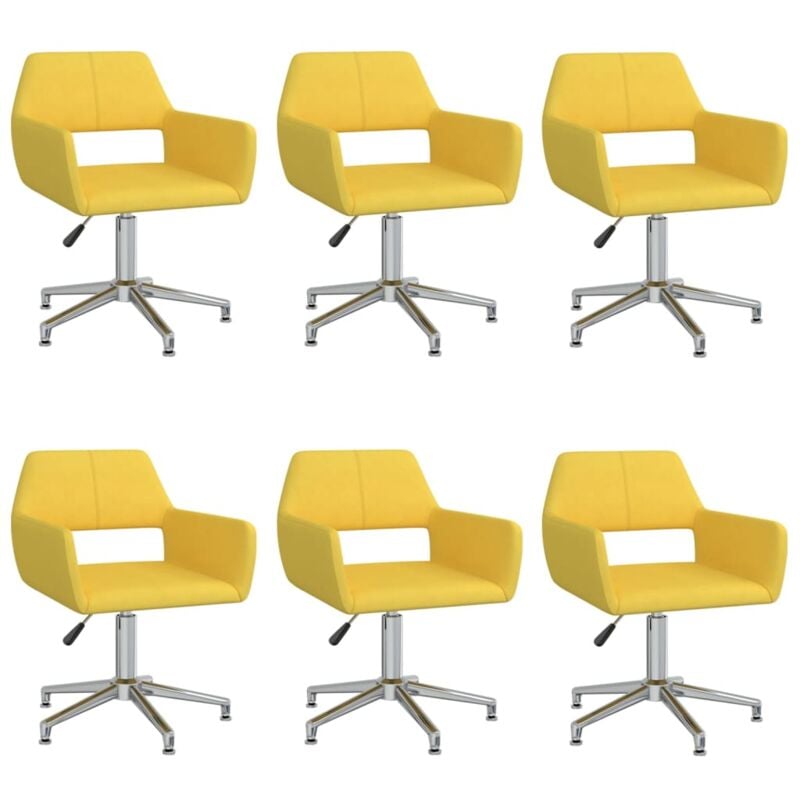 

vidaXL Sillas de comedor giratorias 6 unidades tela amarillo - Amarillo