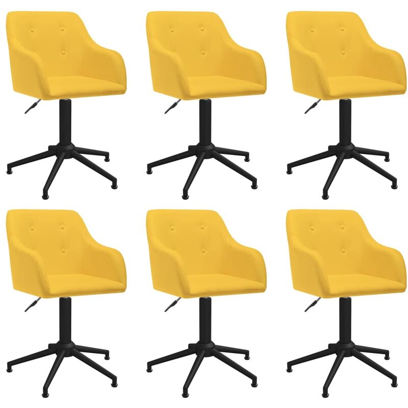 

vidaXL Sillas de comedor giratorias 6 unidades tela amarillo - Amarillo