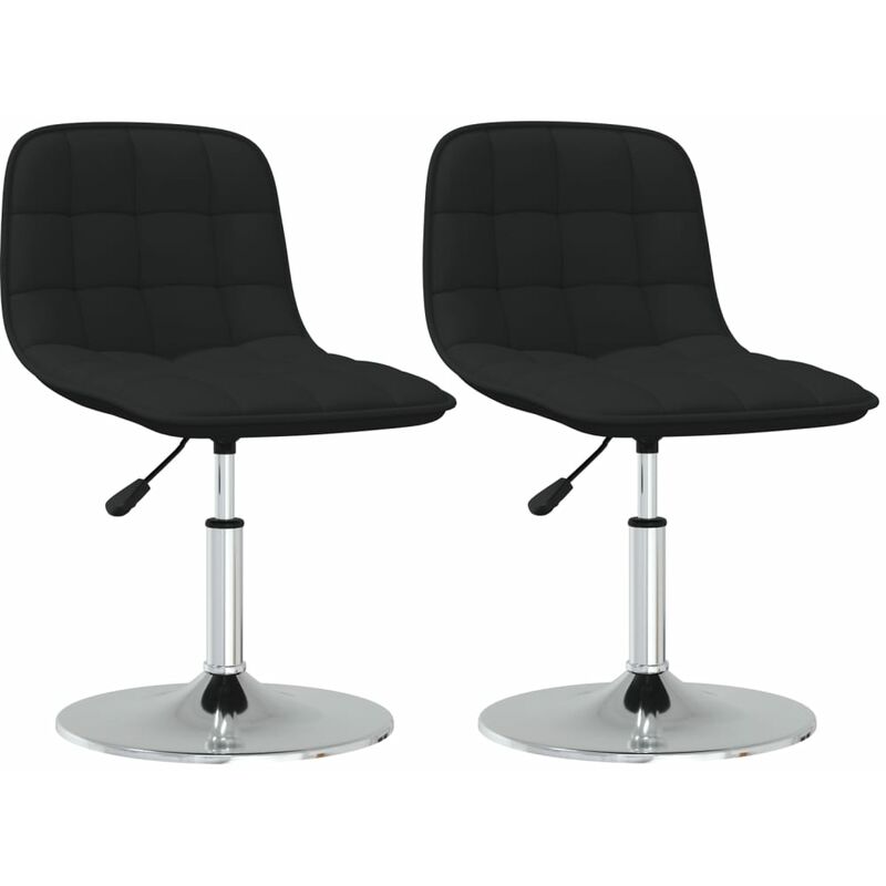 

vidaXL Sillas de comedor giratorias tela 2 uds negro - Negro