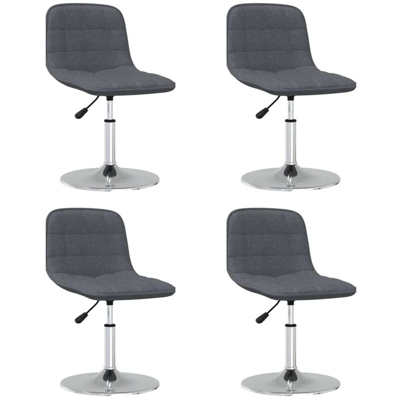 

vidaXL Sillas de comedor giratorias tela 4 uds gris oscuro - Gris