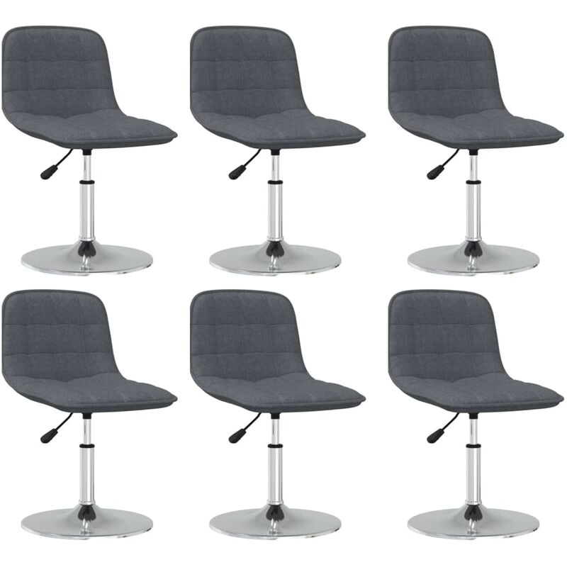 

vidaXL Sillas de comedor giratorias tela 6 uds gris oscuro - Gris