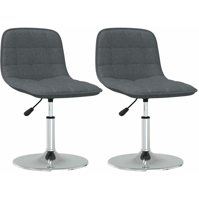 

vidaXL Sillas de comedor giratorias tela 2 uds gris oscuro - Gris