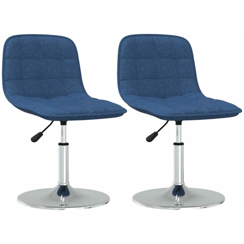 

vidaXL Sillas de comedor giratorias tela 2 uds azul - Azul