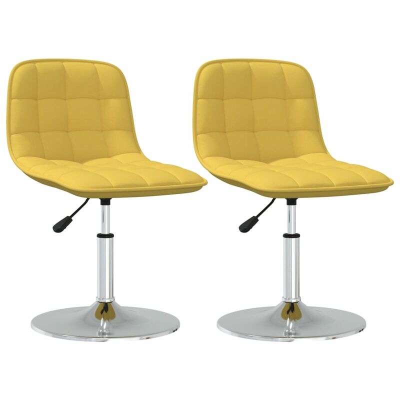 

vidaXL Sillas de comedor giratorias tela 2 uds amarillo mostaza - Amarillo