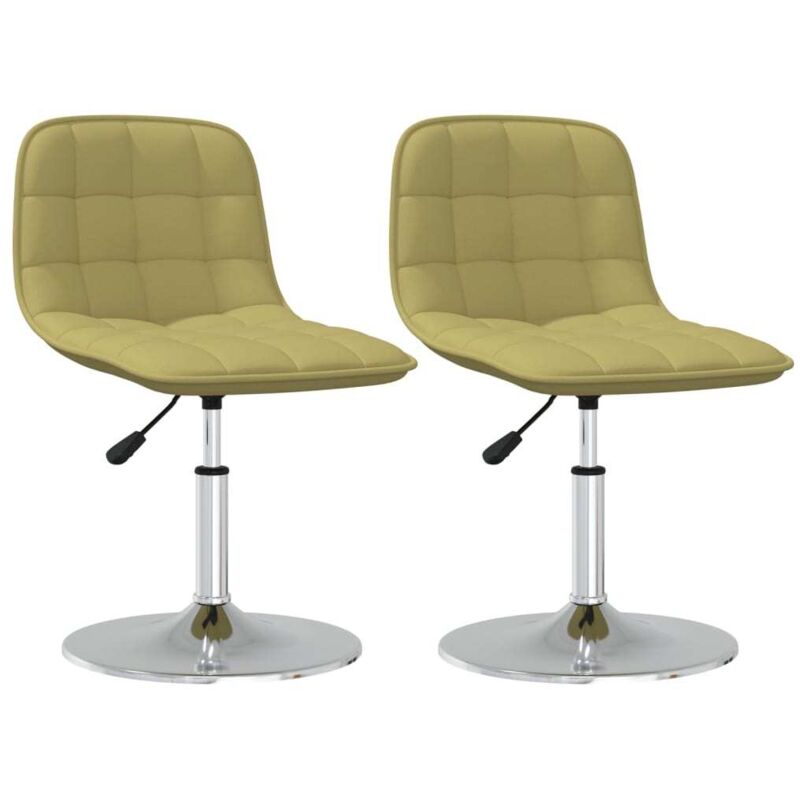 

vidaXL Sillas de comedor giratorias tela 2 uds verde - Verde