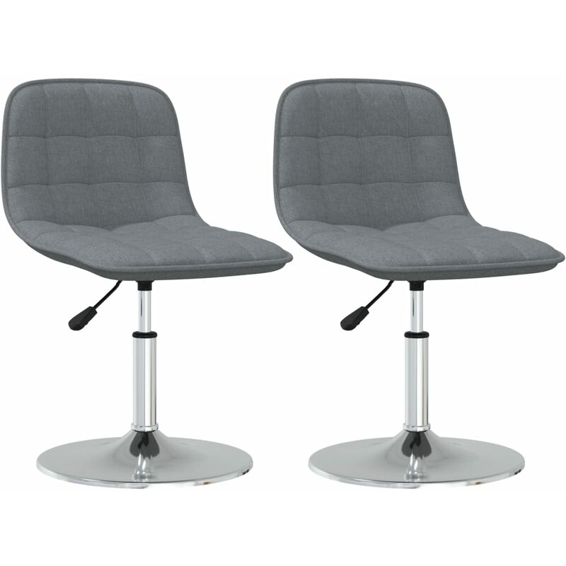 

vidaXL Sillas de comedor giratorias tela 2 uds gris claro - Gris